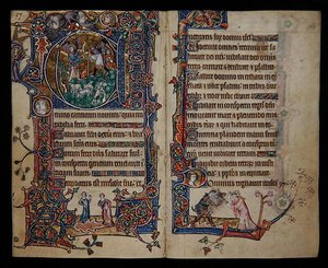 Ms 1-2005, ff.139v-140r: The Annunciation to the Shepherds, historická iniciála 
