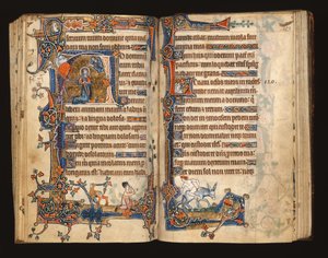 Ms 1-2005, ff.182v-183r: David se modlí, historická iniciála z Macclesfieldova žaltáře, Use of Sarum, East Anglia, c.1330 od English School