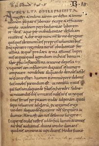Ms. 197 f.1r Pravidla svatého Benedikta od English School