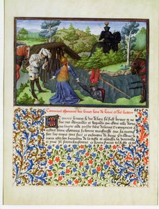 Paní 2597 Hope bere srdce z řeky slz, faksimilní vydání Livre du Coeur dAmours Espris od Rene dAnjou od English School