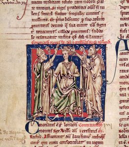 Ms 6712 (A.6.89) fol.126v Vilém II (asi 1057-1100) miniatura z Flores Historiarum, Matthew Paris, 1250-52 od English School