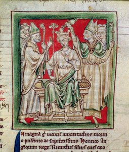 Ms 6712 (A.6.89) fol.141r Richard I (1157-99) miniatura z Flores Historiarum, od Matthew Paris, 1250-52 od English School