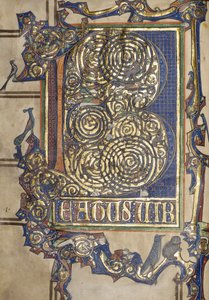 Paní New Coll 358, frontispis, žaltář, St. Alban’s (pero a inkoust a zlato na pergamenu) od English School