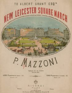 Hudební skóre pro New Leicester Square March od P Mazzoniho od English School