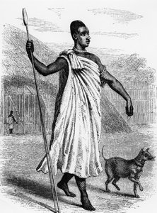 Muteesa I z Bugandy, ilustrace z „Objevení pramene Nilu“ od Johna Hanninga Spekeho, vydané v roce 1863 od English School
