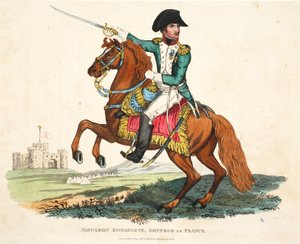 Napoleon Bonaparte, císař francouzský, ryl Romney, hospoda. od Richarda Evanse, ilustrace z Historický popis bitvy u Waterloo od Williama Mudforda, 1816 od English School