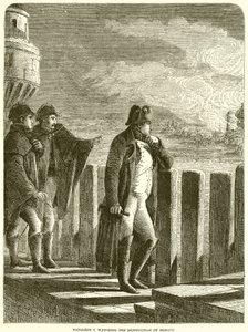 Napoleon I. sledující zničení Moskvy od English School