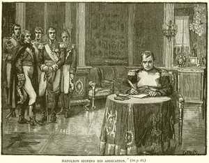 Napoleon podepisuje abdikaci od English School