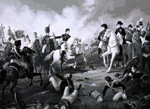 Napoleon triumfuje v bitvě u Slavkova (kvaš na papíře) od English School