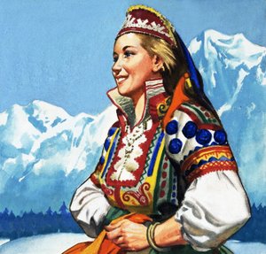 Národní kroj Jugoslávie od English School