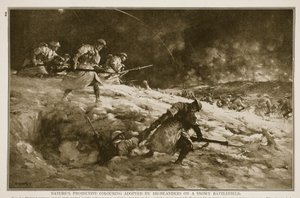 Ochranné zbarvení přírody, které si horalé osvojili na zasněženém bojišti, 1914-19 od English School