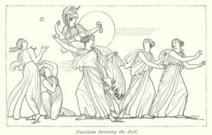 Nausicaa házení míčem (litho) od English School