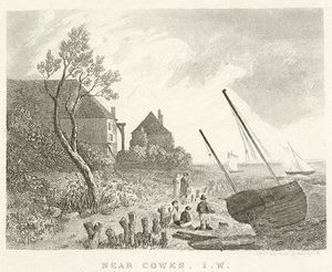 Poblíž Cowes, Isle of Wight (rytina) od English School
