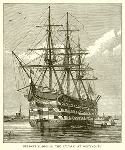Nelsons Flag-Ship, the Victory, v Portsmouthu od English School