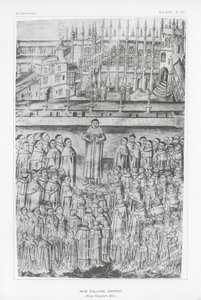 New College, Oxford (litografie) od English School