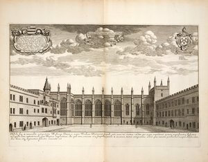 New College, deska 20 z Oxonia Illustrata od Davida Loggona, Oxford 1675 od English School
