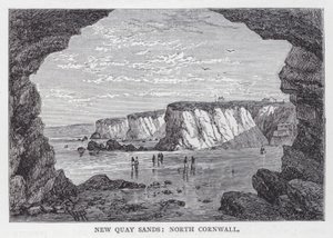 New Quay Sands, North Cornwall (rytina) od English School