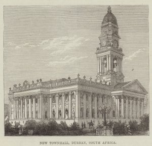 New Townhall, Durban, Jižní Afrika (rytina) od English School