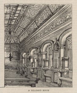 Nová budova Constitutional Club na Northumberland Avenue: Kulečník od English School