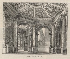 Nová budova Constitutional Club na Northumberland Avenue: The Central Hall od English School