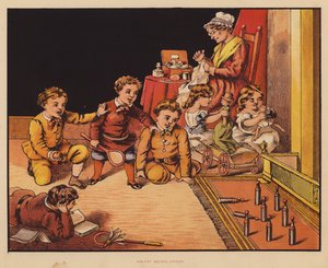 Devět špendlíků (barevná litografie) od English School