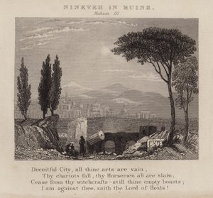 Ninive v troskách, Nahum III (rytina) od English School