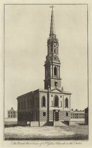 Severozápadní pohled na kostel St Giles in the Fields, Londýn