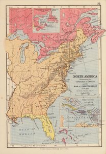 Severní Amerika, ilustrující dobytí Kanady a válku za nezávislost od English School