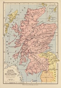 Severní Británie, Skotsko, saské období (barevná litografie) od English School