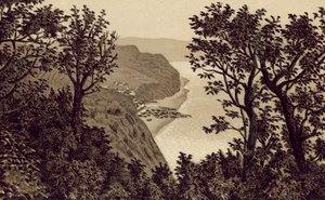 Severní Devon: Clovelly z Hobby Drive (litografie) od English School