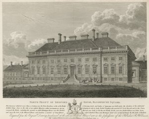 Severní fronta Bedford House, Bloomsbury Square, Londýn od English School