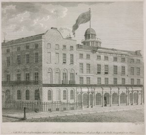 Severozápadní strana Lackingtonu, Allen & Cos Chrám múz, Finsbury Square od English School