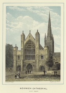 Norwichská katedrála, západní fronta od English School
