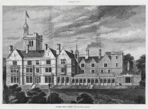 Nutfield Priory, Surrey (rytina) od English School