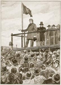 OConnell na setkání v Trimu, 1843, ilustrace z Cassells Illustrated History of England (sépiová fotografie) od English School