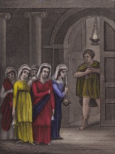 Ó, kéž jsem vždy připraven stát... (barevná rytina) od English School