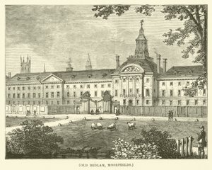Old Bedlam, Moorfields (rytina) od English School