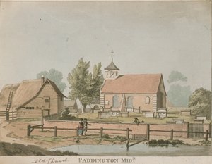 Starý kostel, Paddington, Middlesex od English School