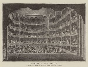 Staré divadlo Drury Lane (rytina) od English School