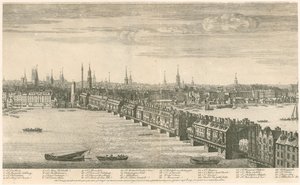 Old London Bridge - Bucks View 1749 od English School