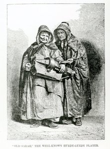 Stará Sarah, známá hráčka hurdy-Gurdy, kolem roku 1840 od English School
