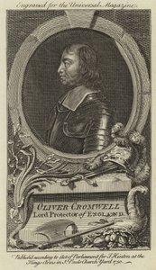 Oliver Cromwell, lord protektor Anglie od English School