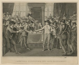 Oliver Cromwell rozpouští Dlouhý parlament od English School
