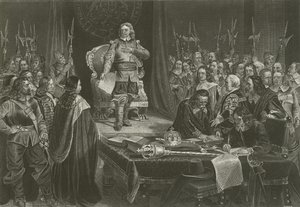 Oliver Cromwell odmítá anglickou korunu, 1657 od English School