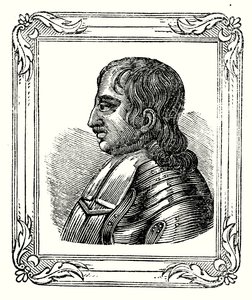 Oliver Cromwell se narodil roku 1599, roku 1653 se stal protektorem a zemřel roku 1658 (rytina) od English School
