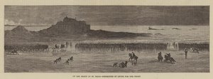 Na pláži v St Malo, odjezd Levies pro frontu (rytina) od English School
