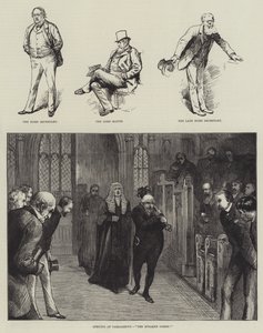 Otevření parlamentu, "Předseda přichází!" (rytina) od English School