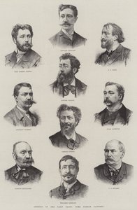 Otevření pařížského salonu, někteří francouzští malíři (rytina) od English School