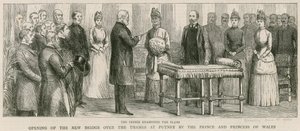 Otevření nového mostu přes řeku Temži v Putney princem a princeznou z Walesu od English School