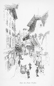 Nad Ponte Vecchio (litografie) od English School